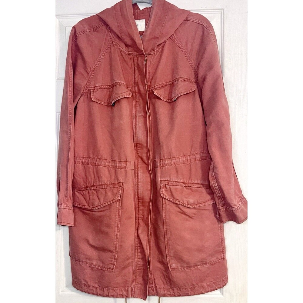 Ann Taylor burnt orange Jacket / Coat Women's size XS Knee Length Hood